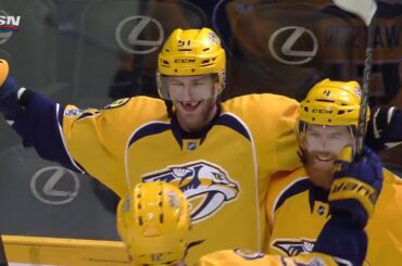 Watson capitalizes on lucky bounce to get Predators on the board