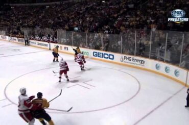 Roman Josi goal Feb 19 2013 Detroit Red Wings vs Nashvile Predators NHL Hockey