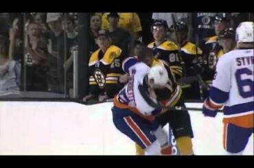 Tyler Randell fights Nino Niederreiter (rookie game 1) 9/15/10