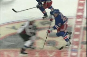 Adam Foote and Chris Stewart both pummel Artem Anisimov on the same shift