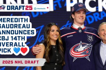 Meredith Gaudreau Announces Jackson Smith As The Blue Jackets 14th  Pick in the 2025 NHL Draft! 💙❤️