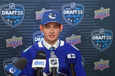 2025 NHL Draft Media Availability - Aleksei Medvedev (47th Overall, Vancouver Canucks)