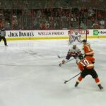 Greiss with an stunning blocker save Couturier