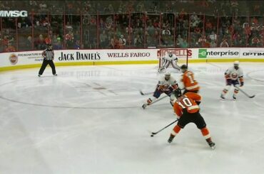 Greiss with an stunning blocker save Couturier