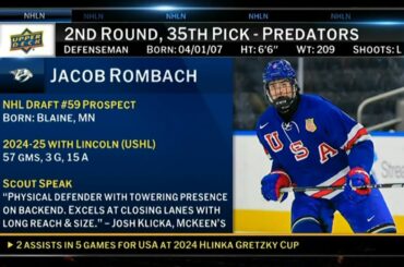 Jacob Rombach Selected 35th Overall by Nashville Predators in 2025 NHL Draft