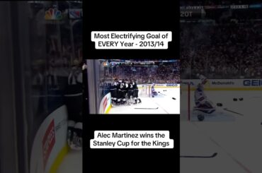 Alec Martinez wins the Stanley Cup for the Kings in overtime #cat #hockey #losangeles #newyork #nhl