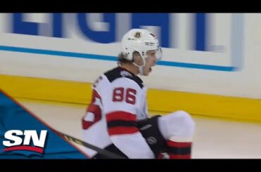 Devils' Jack Hughes Displays Silky Hands Before Going Upstairs Past Igor Shesterkin