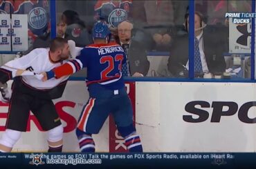 Patrick Maroon vs Matt Hendricks Apr 6, 2014