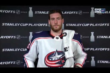 Pierre-Luc Dubois 2nd Intermission Interview (Aug. 13, 2020) (ECQF Game 2)