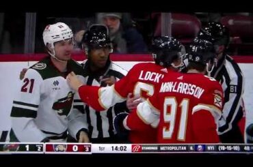 NHL hockey fight - William Lockwood(Panthers) vs. Brandon Duhaime(Wild)