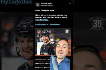 Avoiding arbitration, Anaheim Ducks and Troy Terry sign a seven year contract at $7 million AAV