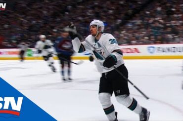 Logan Couture Digs Puck Out, Takes A Bow After Scoring