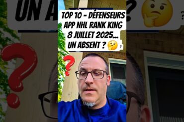 Top 10 - DéfenseursApp NHL RANK KING 8 juillet 2025...Un absent ? 🤔 #nhl #lnh #hockey