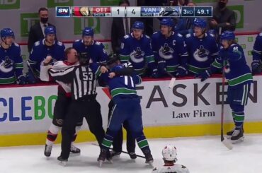 Brady Tkachuk vs Zack MacEwen Fight | Senators and Canucks 1-28-21