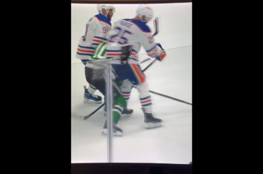 Sandwich-type hit by Darnell Nurse and Evander Kane (Edmonton Oilers vs. Dallas Stars)