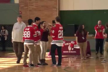 Smith, Raanta visit high school