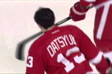 Drew Doughty levels Pavel Datsyuk Feb 10 2013 LA Kings vs Detroit Red Wings NHL Hockey