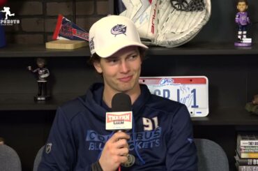 Blue Jacket Kent Johnson Responds Quickly To Rapid Fire Questions | Slapshots with Ryan Baker