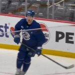 Gabe Landeskog working with the first Power Play Unit - morning skate 3/31 before Calgary