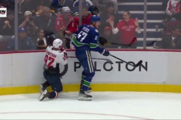 Tyler Myers hit on Evgeny Kuznetsov (Penalty for check to head)