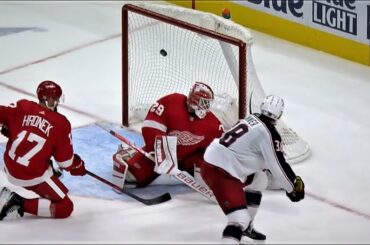 Boone Jenner Gets The Blue Jackets On The Board With A Sweet Backhander That beats Thomas Greiss
