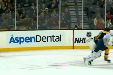 Milan Lucic hits Ryan Miller [HD] {Dual-Feed}