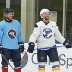 The AIHL presents: A morning skate with the ⁨@StLouisBlues⁩  Nathan Walker and friends