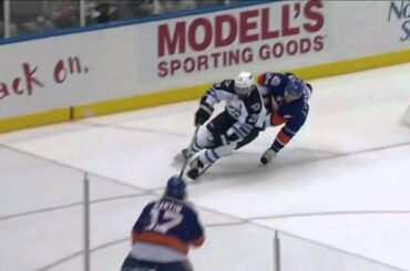 Matt Martin drops Johnny Oduya [HD]