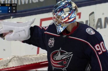 Elvis Merzļikins Robs Brayden Point With a Toe Save (Jan. 23, 2021)