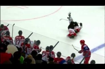 WJC - Ryan Strome Knocks-Out Jonathan Drouin (OWN TEAM MATE) Canada Vs Russia. Dec 31st 2012