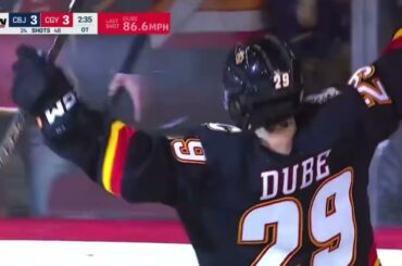 Dillon Dube OT winner vs Blue Jackets (original commentary)