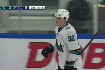 Rūdolfs Balcers 1st goal as a Shark | Sharks - Blues 20 Feb 2021