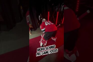 Akira Schmid pregame focus #njdevils #hockey #nhl #warmups #goalie #ďábelnikdynespí #reels #shorts