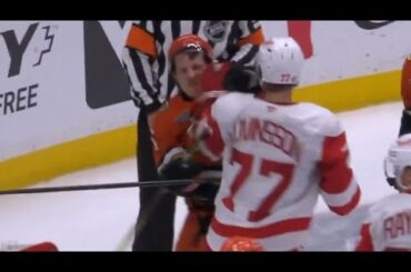 Simon Edvinsson vs Ryan Strome Fight / Scrum | Red Wings vs Ducks Fight