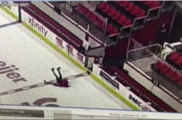 Red Wings forward Tomas Tatar forgot to take off his skate guards during first LCA skate