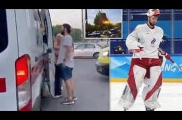 Moment Russian ice hockey star Ivan Fedotov is forcibly enlisted in the Russian army and dragged