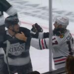 Tanner Jeannot scuffles with Nick Foligno.