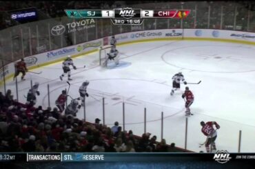 Brandon Saad SHG 2-1 Feb 22 2013 SJ Sharks vs Chicago Blackhawks NHL Hockey goal