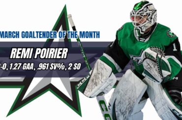 Remi Poirier AHL Goalie of the Month: Texas Stars