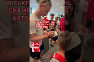 Breakfast at Ice Plex Arena - Gustav Forsling Signed My Hat! | Dream Big with Michael #shorts #nhl