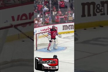 Jacob Markstrom Takes Shots During NJ Devils Warmups #njdevils #short #shortsvideo