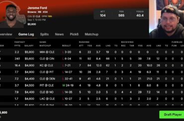 NFL DFS Week 1| Running Backs To Target On Draft Kings