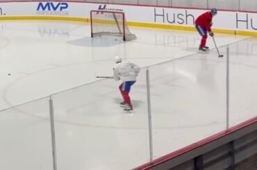 Lane Hutson & Patrik Laine were Building their Chemistry in Warm UpToday!