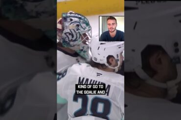 Joey takes a tumble! 🫨🤣 #NHLGoalieWeek