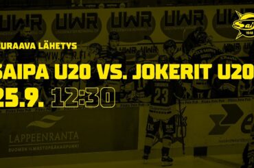 25.9.2021 SaiPa U20 vs Jokerit U20 Live
