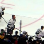 Jeff Carter during pre-game warm-up at the Kings @ Senators hockey game