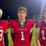 Lancaster's Ryan Smith, Matt King and Cole Urban on the teams win against Orchard Park