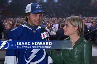 I'm the best looking guy here so... 🤷‍♂️ Isaac Howard after going No. 31 overall | 2022 NHL Draft