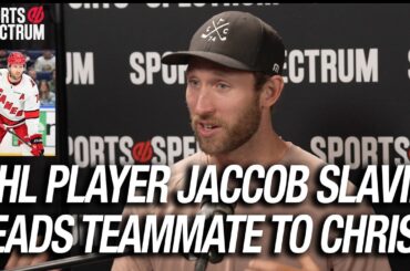 Carolina Hurricanes NHL player Jaccob Slavin shares story of leading his teammate to Christ