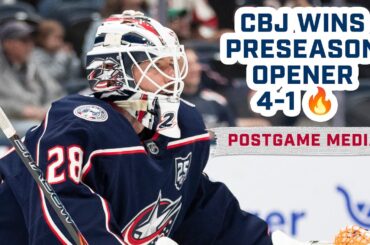 CBJ WINS PRESEASON OPENER, 4-1 🔥 Luca Del Bel Belluz, Ivan Fedotov & HC Dean Evason | Postgame Media